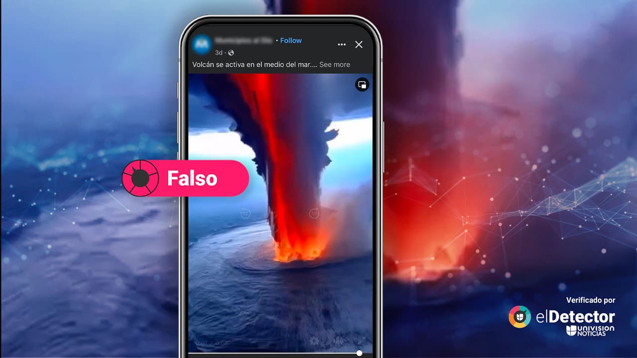 El video de esa erupción roja que sale del agua no es de un “volcán que se activa” en el mar: es una creación digital