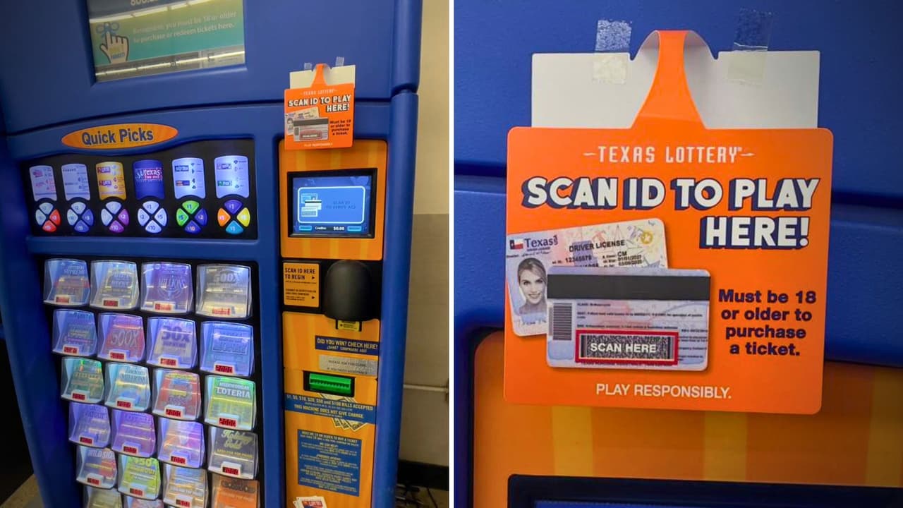 Usar las máquinas expendedoras de lotería en Texas queda prohibido sin una identificación oficial