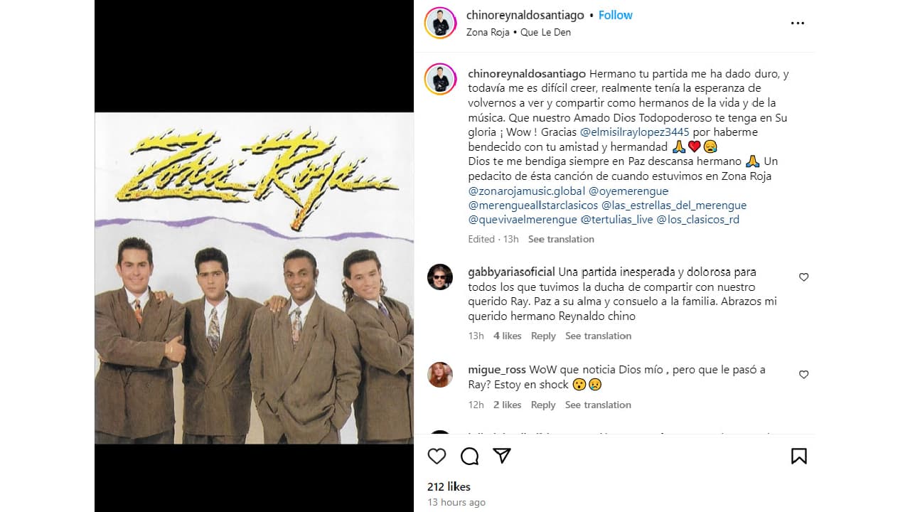 Reynaldo Santiago 'Chino' despide a Ray López.