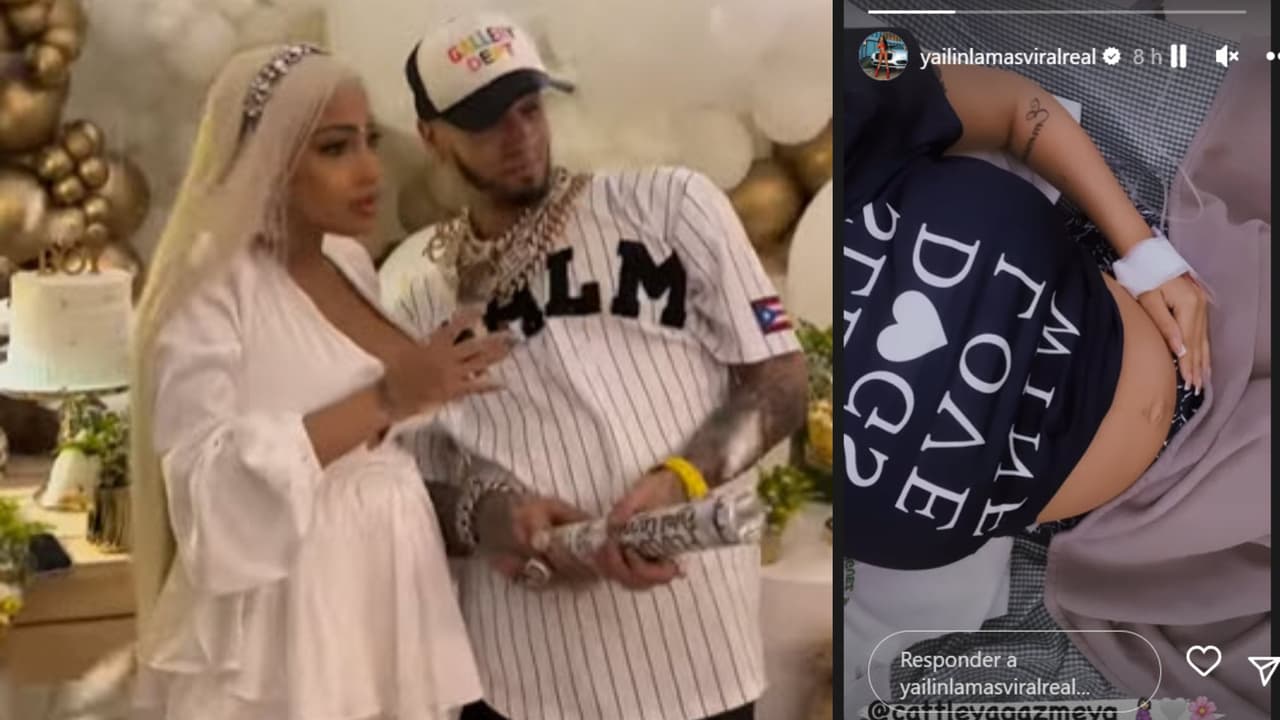 La foto de la derecha de Yailin La Más Viral es la que ha despertado alarma en medio de versiones que apuntan a que ya dio a luz.