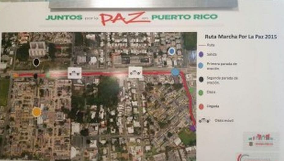Marchan por la paz en la Isla en la 65 de infantería