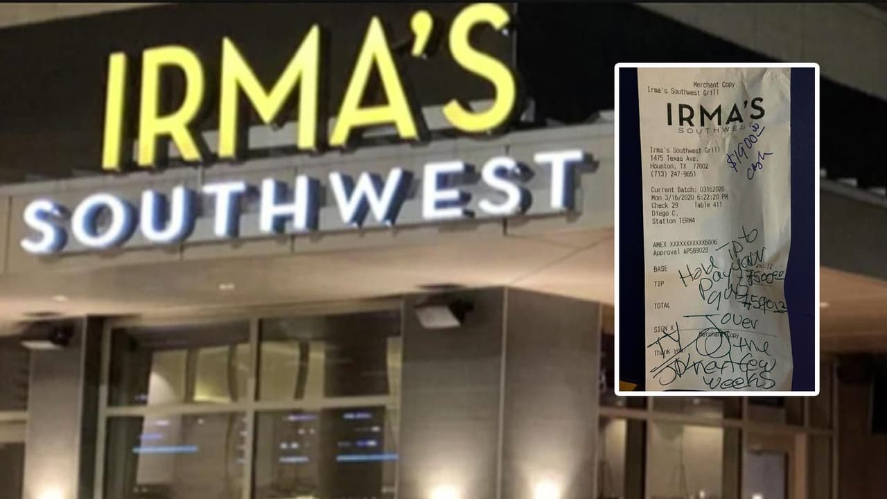 "Una propina para sus empleados”: cliente de un restaurante en Houston deja nota junto a $9,400
