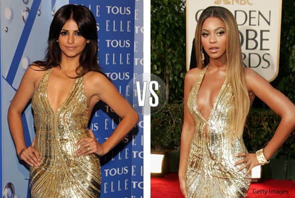 Aunque en 2008, 'Bey' también coincidió con el mismo vestido de la actriz Mónica Cruz.