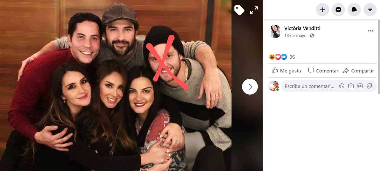 En ese perfil daba cuenta de su gran admiración por RBD y sus integrantes. En él aparecen 
<b><a href="https://www.facebook.com/photo?fbid=2624921867613032&set=a.195435683895008" target="_blank">varias fotos del grupo</a></b> y de la telenovela del que formaron parte. 
<br>