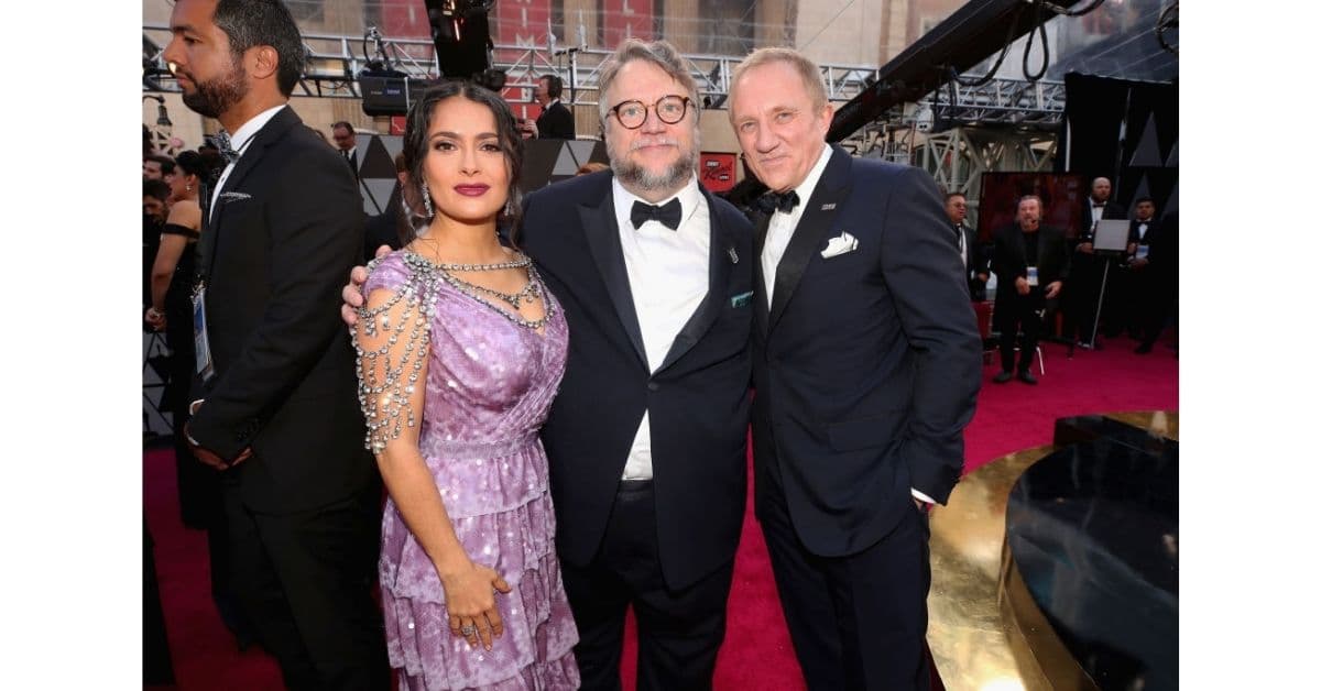 Salma Hayek, Guillermo de Toro y Francois-Henri Pinault