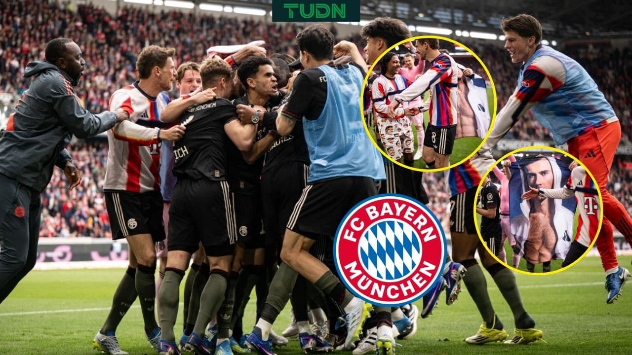 Bayern Munich celebra con pantalones y toallas con el rostro de Leon Goretzka