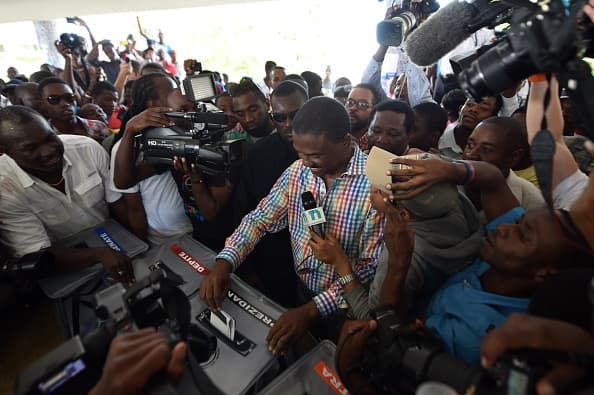 El candidato presidencial Jude Celestine