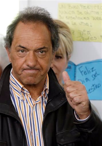 El peronista Daniel Scioli, del Frente para la Victoria