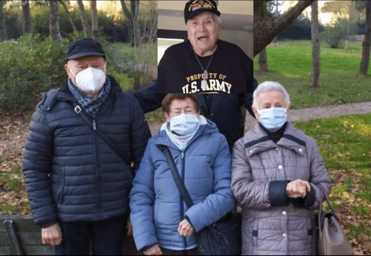 Bruno, Mafalda y Giuliana Naldi el pasado lunes 14 de diciembre con un montaje del veterano Martin Adler, quien participó en la llamada desde Florida.