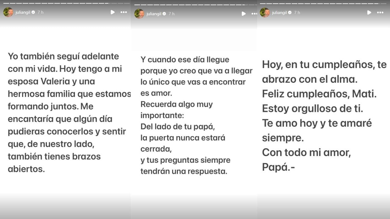 Julián Gil le deja saber a su hijo que desea que conozca a su familia.