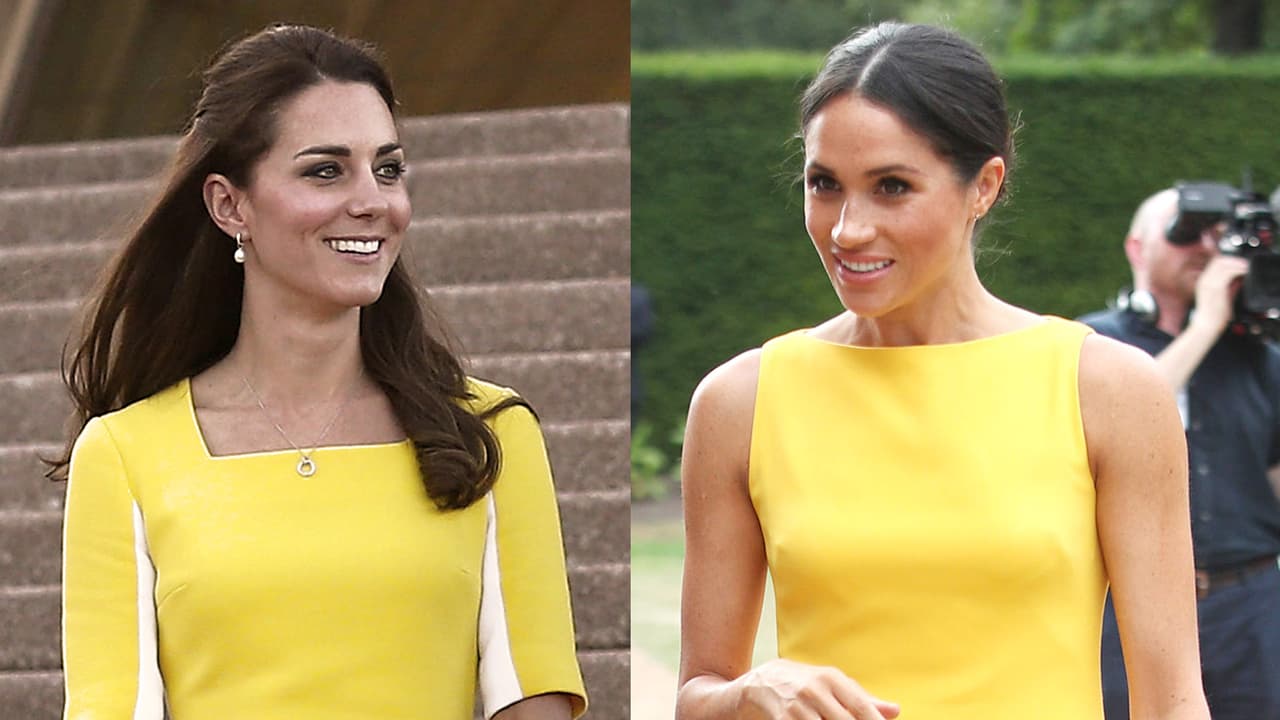 Meghan deslumbró de amarillo pero Kate lo hizo antes (y su look era más caro)