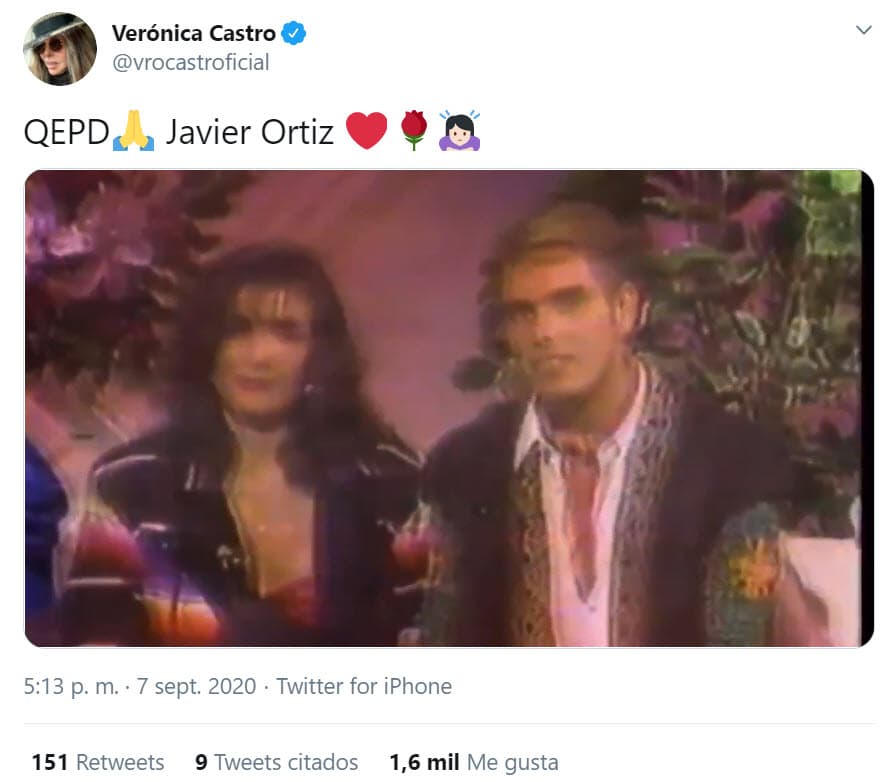 Verónica Castro despidió al actor recordando una de las entrevistas que le hizo cuando él formaba parte de Garibaldi.