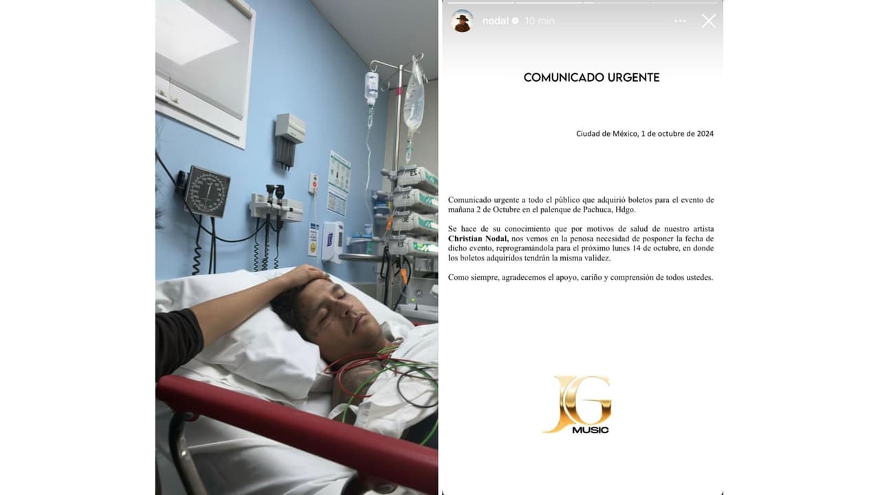 Nodal estaría acompañado de su esposa Ángela Aguilar en el hospital.