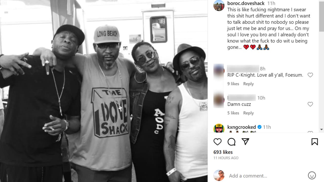 Bo-Roc, compañero de C-Knight en The Dove Shack, publicó este desgarrador mensaje tras la muerte del rapero.