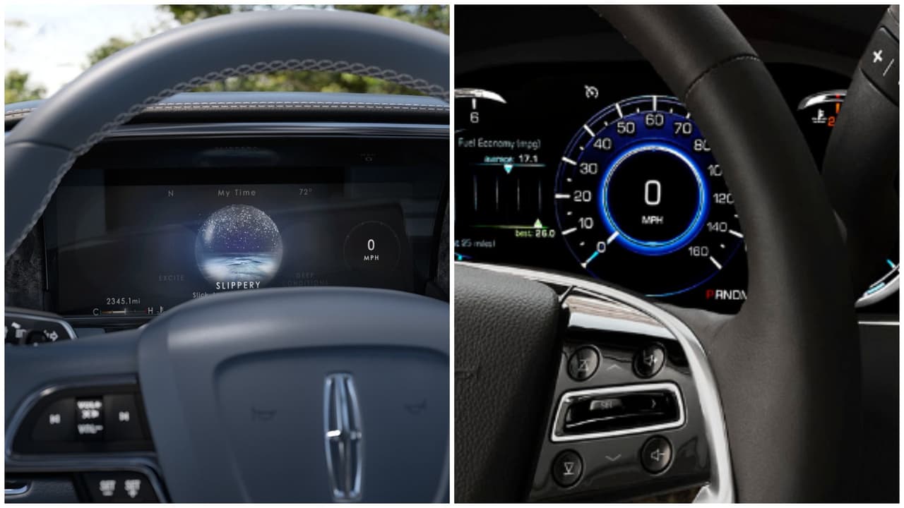 <h3 class="cms-h3-H3">Instrumentos.</h3>
<br>
<br>Este es un aspecto donde la diferencia de edad entre los dos vehículos no se puede disimular. Los instrumentos digitales de la Cadillac Escalade son elegantes y funcionan a la perfección y son configurables al gusto del conductor, pero la pantalla de instrumentos LED de la Lincoln Navigator está en una
<b> liga distinta y única</b>. Su configuración parece infinita y sus gráficos claros e impactantes. Como si eso no fuese poco, la Navigator cuenta con los instrumentos proyectados más grandes, claros y configurables del mercado.
<br>
<br>Imagen: Lincoln izquierda, Cadillac derecha.