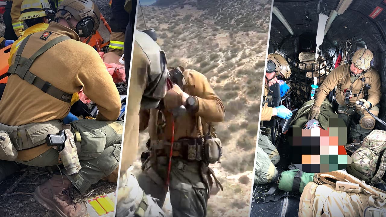 Así fue el rescate de un motociclista accidentado cerca del Bosque Nacional de Los Ángeles     