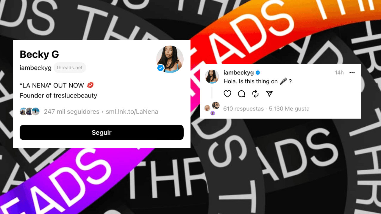 <b>Becky G</b>, quien hace unos días contó que no fue reconocida en su propia empresa, también llegó a Threads, probando sonido.