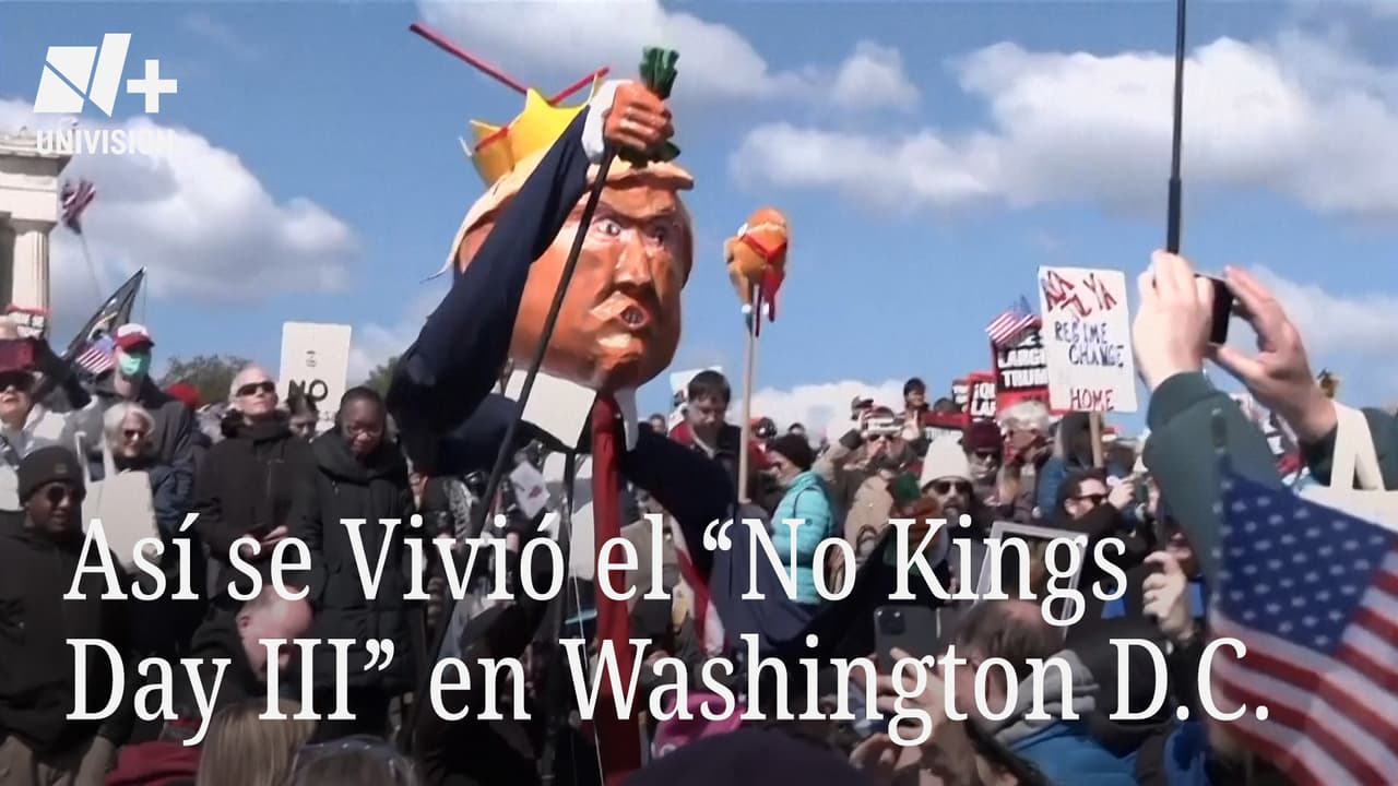 Marionetas de Trump, consignas y miles de manifestantes: así se vivió la movilización “No Kings Day III” en Washington D.C.
