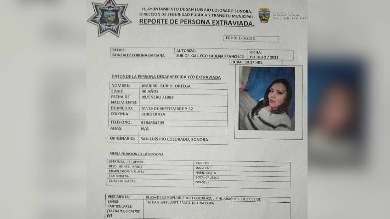 Piden ayuda para localizar a Maribel Rubio Ortega, desaparecida en México