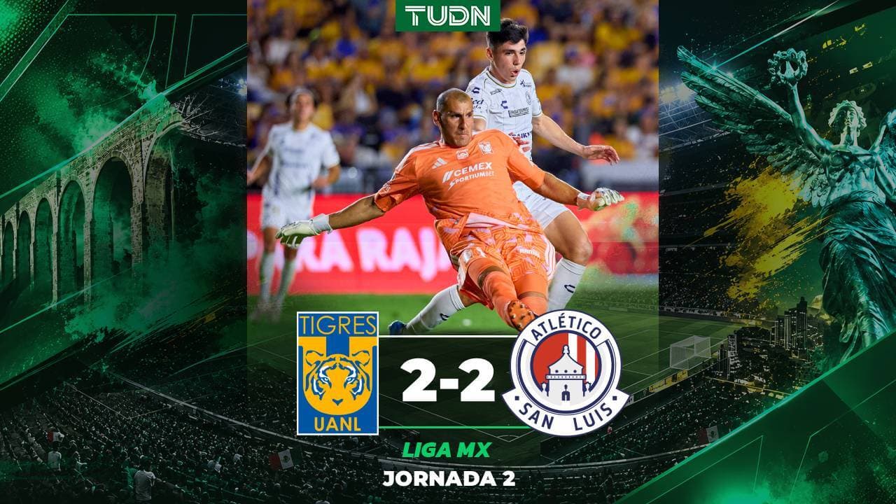 Atlético de San Luis evita el triunfo de Tigres en el Volcán con golazo