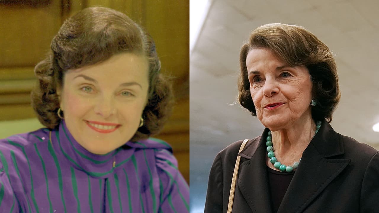 <b>Dianne Feinstein nació en 1933 (84 años) </b>y es senadora por California. Fue elegida para ese cargo por primera vez en 1992, luego de ser la primera alcaldesa mujer de San Francisco desde 1978, su primer puesto representando al partido Demócrata (foto antigua, izquierda). La foto reciente es del 14 de noviembre en el Capitolio. Recientemente anunció que buscará la releección el año que viene. Si gana un mandato de seis años más podría ocupar el puesto hasta los 91 años.