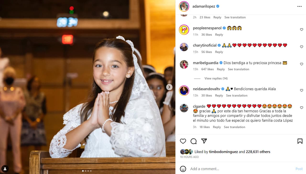 Maribel Guardia dejó un mensaje para Adamari López y su hija.