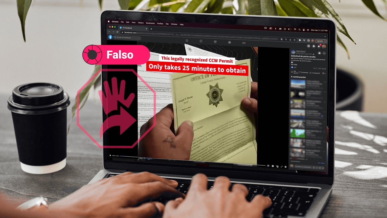 Es falso que todos los residentes en EEUU pueden obtener en menos de 25 minutos un permiso para portar un arma de fuego oculta