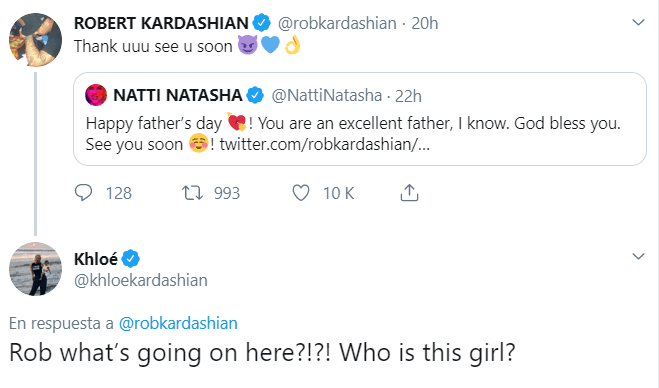 Y fue cuando Khloé reaccionó y reclamó en público a su hermano: "Rob ¿qué está pasando aquí? ¿Quién es esta chica?".