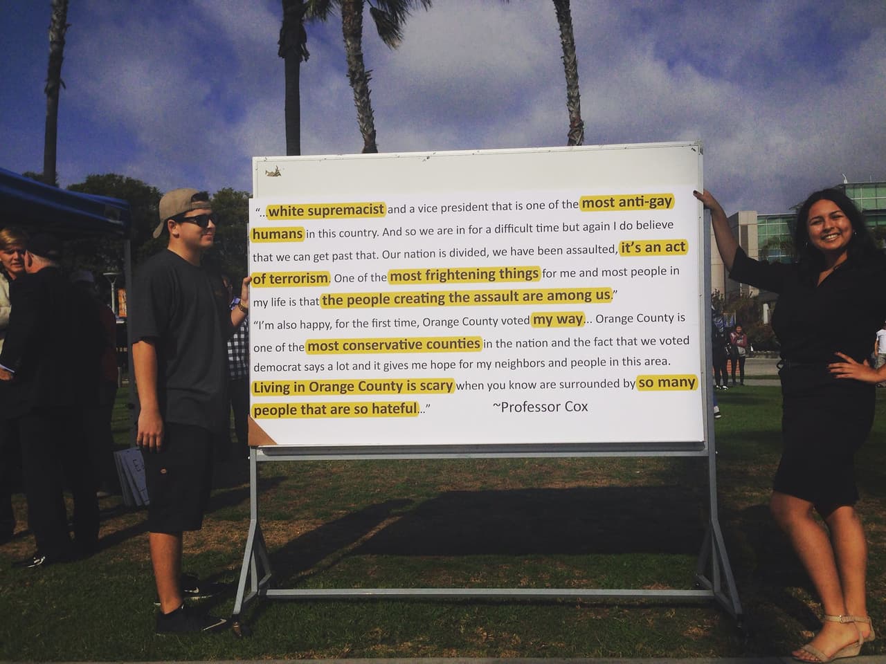 Manifestación de estudiantes en favor de Olga Cox