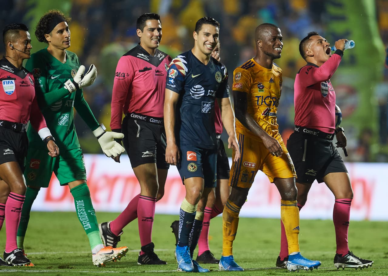during the game Tigres UANL vs América, corresponding to day 6 of the Torneo Clausura 2019 of the Liga BBVA MX, at Universitario Stadium, on August 24, 2019. 
<br>
<br> durante el partido Tigres UANL vs América, correspondiente a la jornada 6 del Torneo Apertura 2019 de la Liga BBVA MX, en el Estadio Universitario, el 24 de Agosto de 2019.