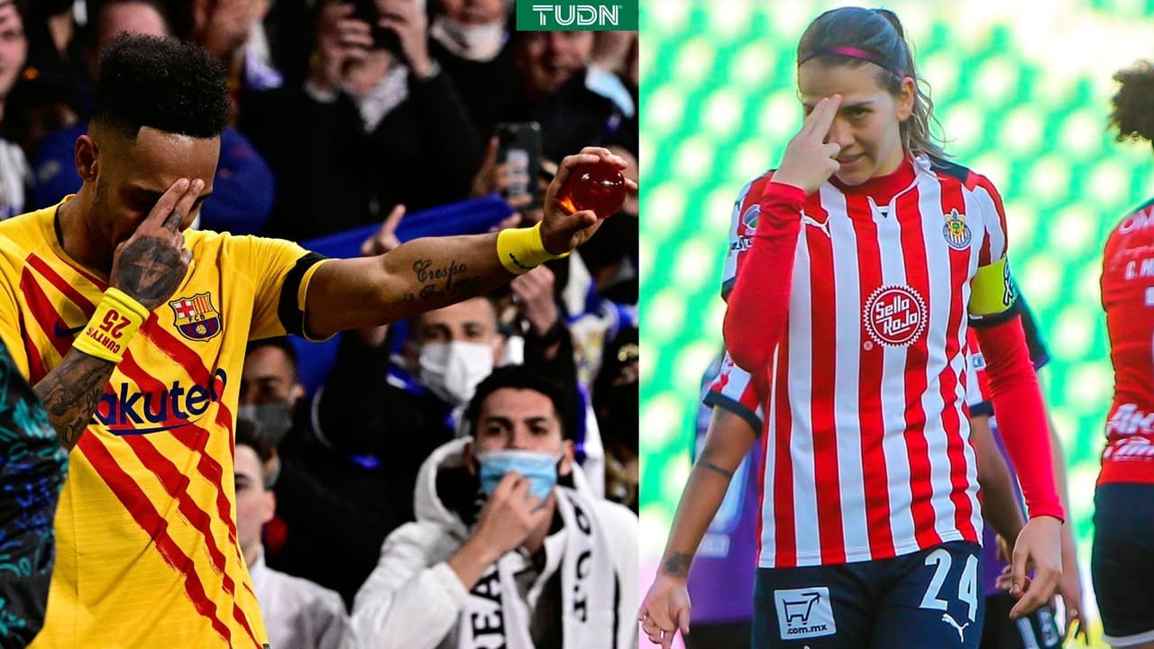 Aubameyang felicita a goleadora de Chivas por festejo a lo Gokú