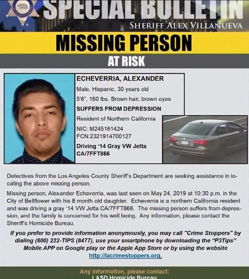 Así mismo, revelaron un boletín especial con los datos de Alexander Echeverría, como una persona deprimida, perdida y en riesgo.