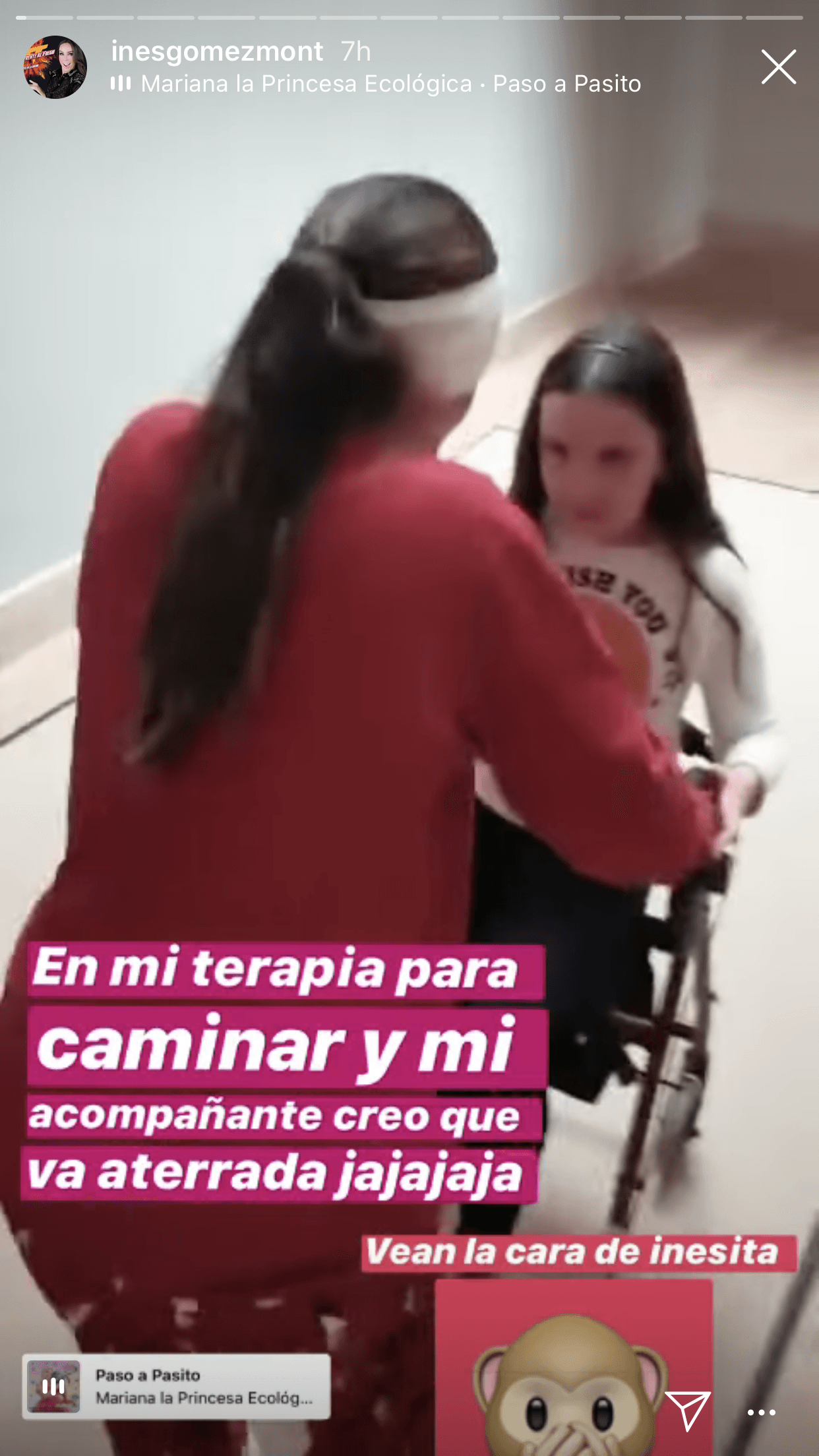 También la conductora compartió un pequeño video en el que se le ve tomar terapia para caminar, esto debido a la cirugía tuvo en septiembre.