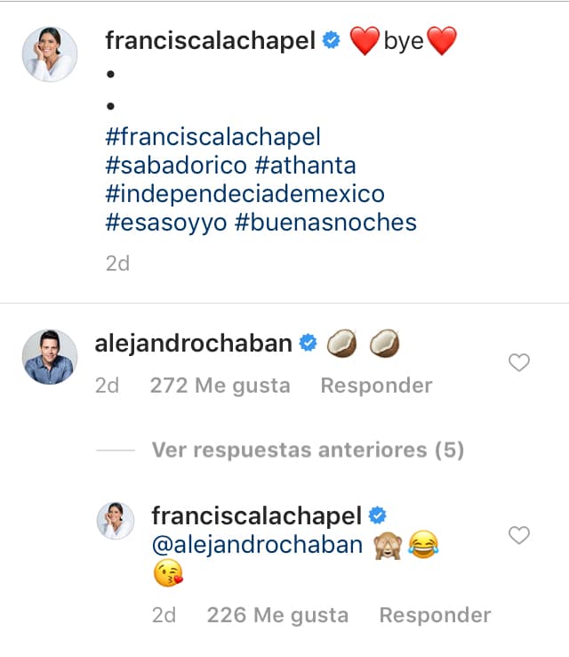 Por su parte, Francisca respondió así al comentario hecho por Chabán.