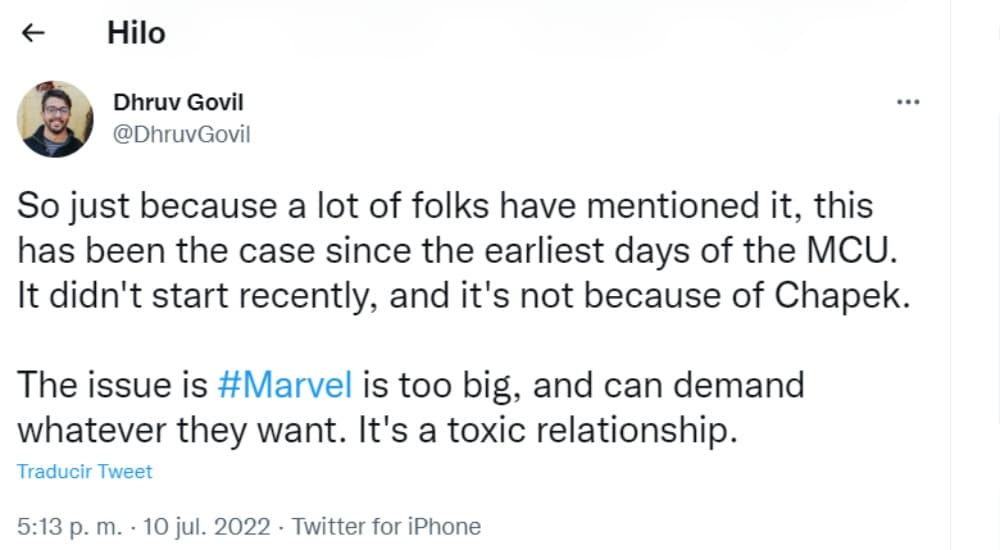 Dhruv Govil explicó la falta de calidad del CGI de Marvel Studios