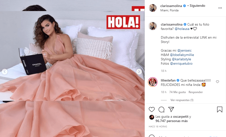 Clarissa compartió algunas de las imágenes que son parte del reportaje dedicado a ella.