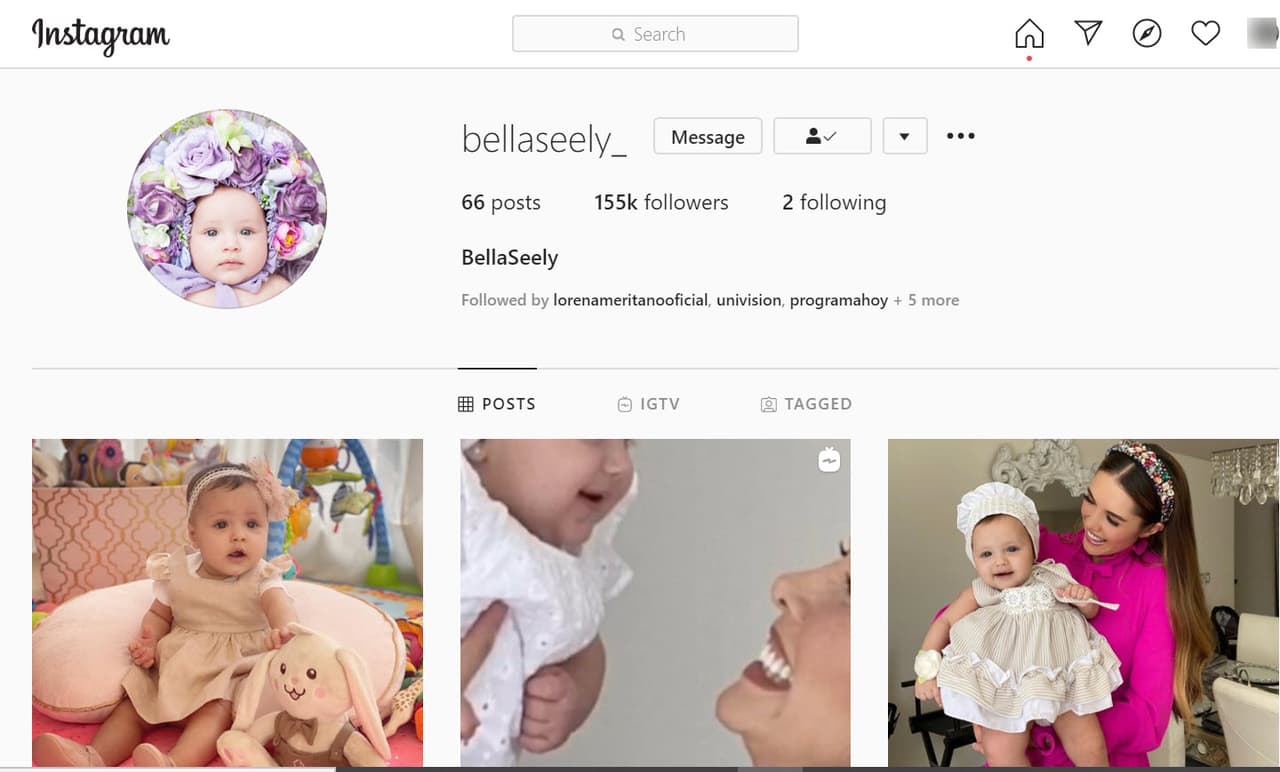 Mientras tanto, en la 
<b><a href="https://www.instagram.com/bellaseely_/" target="_blank">cuenta de Instagram </a></b>de la niña, y la cual Marlene Favela etiqueta constantemente, George Seely sí ha mostrado actividad. 
<br>