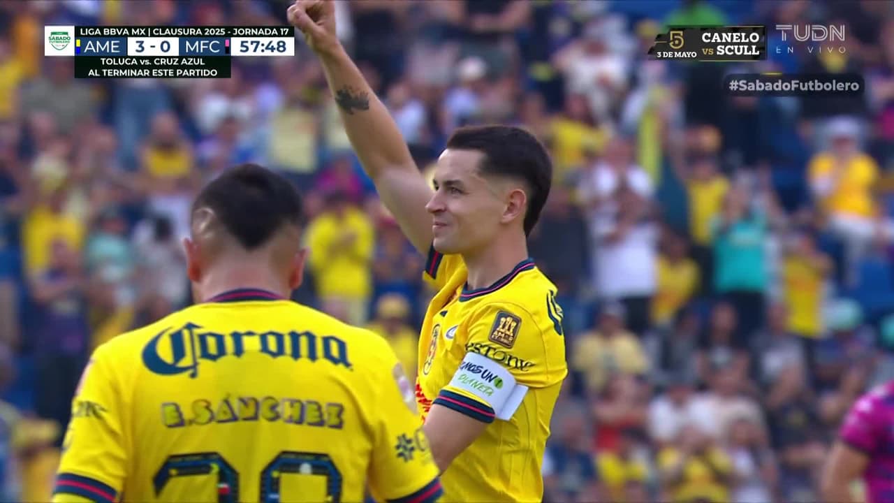 ¡Goleada Águila! Golazo de Maguito Fidalgo manda el balón al fondo de la red