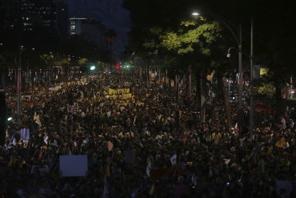 Así lucía la Avenida Reforma al anochecer.
