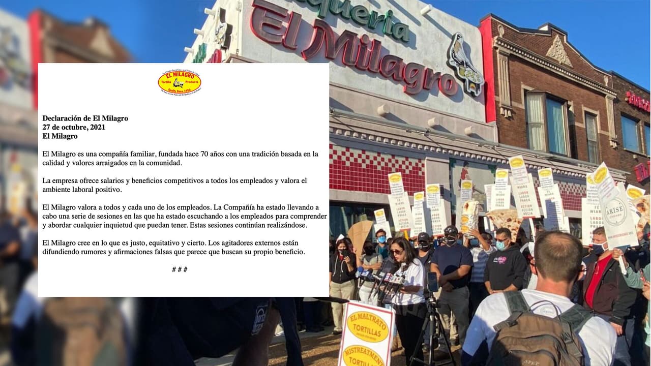 Tortillería 'El Milagro' se defiende: "Los agitadores externos están difundiendo afirmaciones falsas"