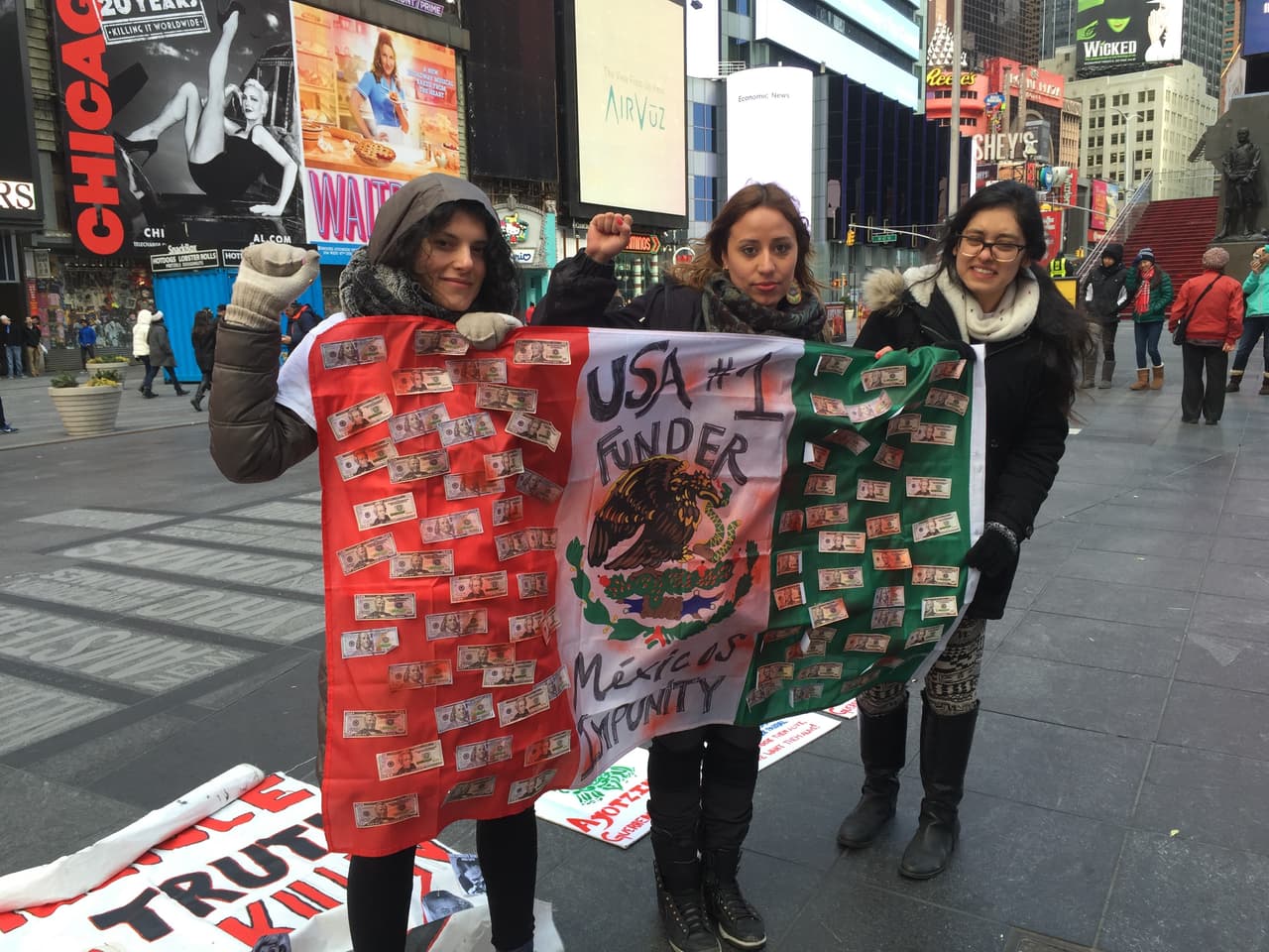 El clamor de justicia se escuchó en Times Square.