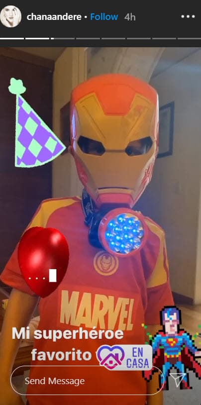 En sus historias publicó fotografías más recientes de Sebastián, aunque con el 
<b>rostro cubierto</b>.
<br>