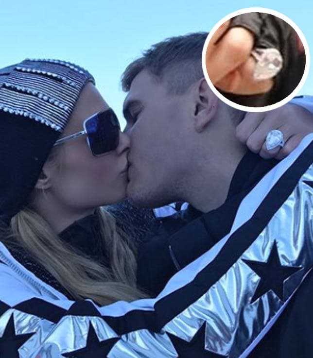 Paris Hilton recibió de manos de su novio, el actor Chris Zylka, un anillo de 20 quilates diseñado por el joyero Michael Greene.