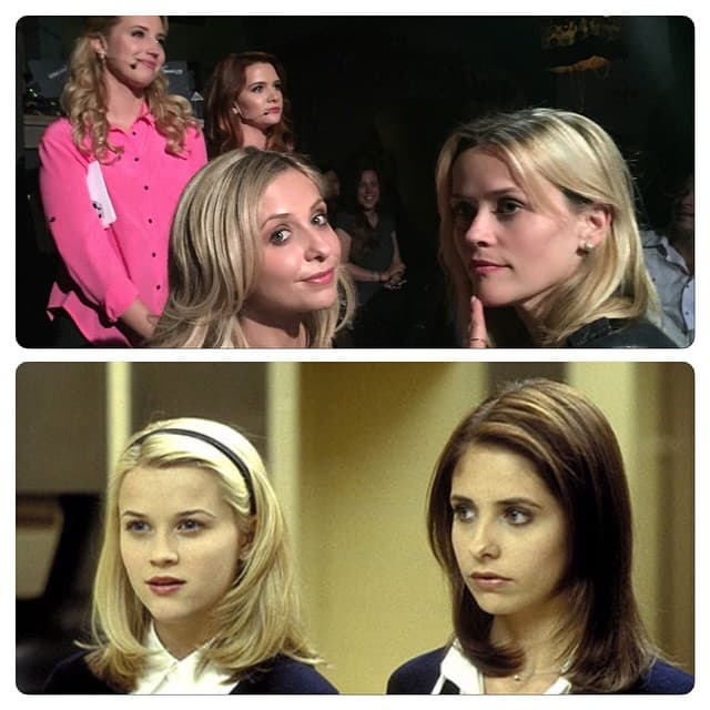 Sarah Michelle y Reese en primera fila en el teatro, viendo a sus contrapartes.