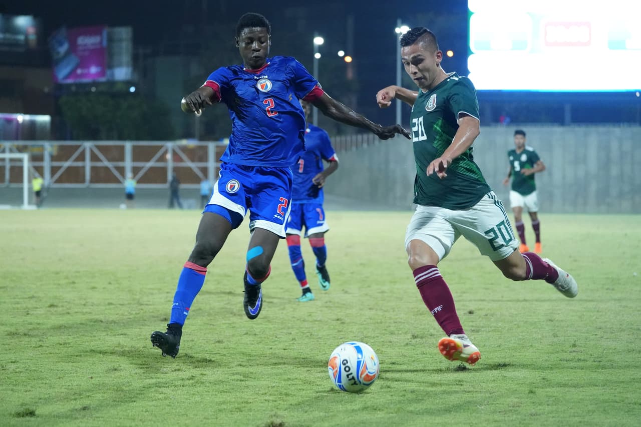 Barranquilla, Colombia, 25 de julio de 2018. , durante la Fase de Grupos del Futbol Varonil de los Juegos Centroamericanos y del Caribe Barranquilla 2018, entre México y Haití celebrado en el estadio Moderno. Foto: Imago7/Marcos Dominguez