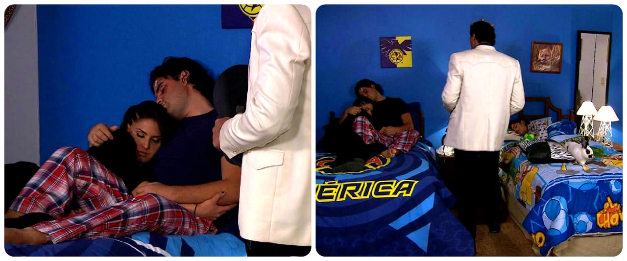 Pero Facundo llegó a interrumpir su romántico momento...