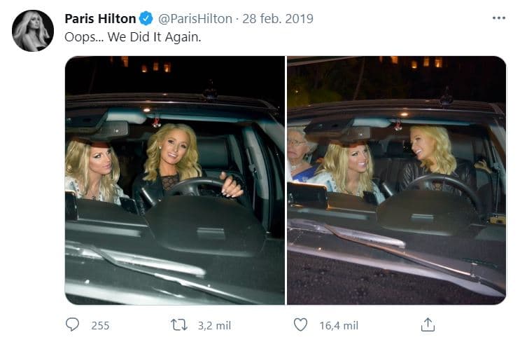En febrero de 2019, la socialité recreó la famosa foto. Mientras ella continuaba en el volante, una falsa reina Isabel II ocupaba el lugar en el que estaba sentada Lindsay Lohan en la foto original, y un imitador de Britney Spears ocupaba el sitio de la cantante de 'Toxic'.