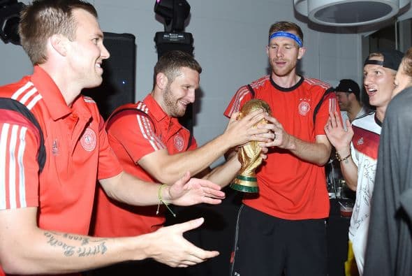 Kevin Grosskreutz, Shkodran Mustafi, Per Mertesacker y Bastian Schweinsteiger.