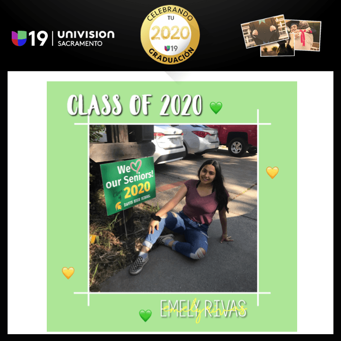 <b>Emely</b>
<br>Su mamá la felicita y le recuerda que a pesar de los tiempos difíciles en los que se vio graduar, nada está perdido, y que se debe ver adelante hacia lo que sigue, una carrera escolar en la universidad.