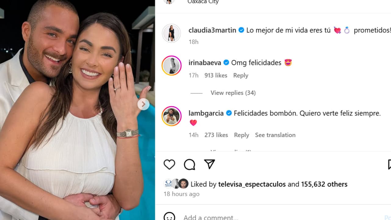 Claudia Martín y Carlos Said dieron a conocer que están comprometidos a través de esta foto en Instagram.